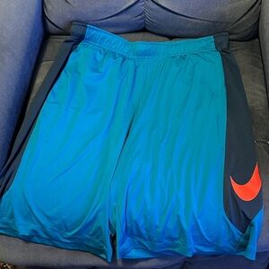 Nike Men's Bright Blue and Navy Athletic Shorts